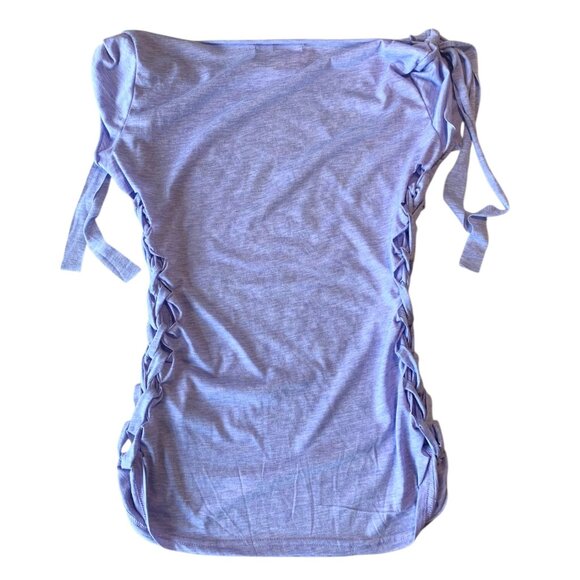 ZAFUL Blue + Black Skull Print Braided Shredded Cap Sleeve T-Shirt NWT Size XXL - Picture 7 of 8